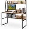 Costway 47'' Computer Desk w/ 3 Storage Cubes & Open Bookcase Home Office